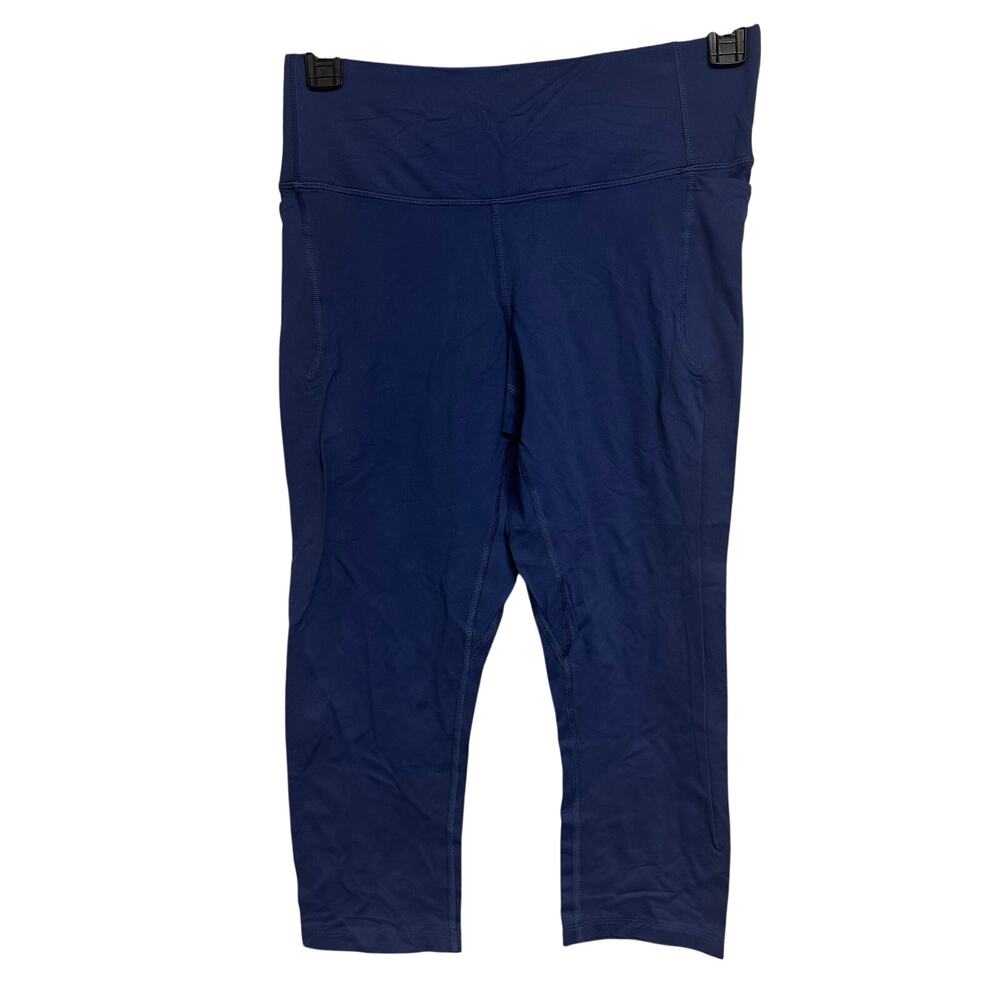 Under‎ Armour Women's Leggings Dark Blue Cropped 22 inch Athleisure Fitted Sz L